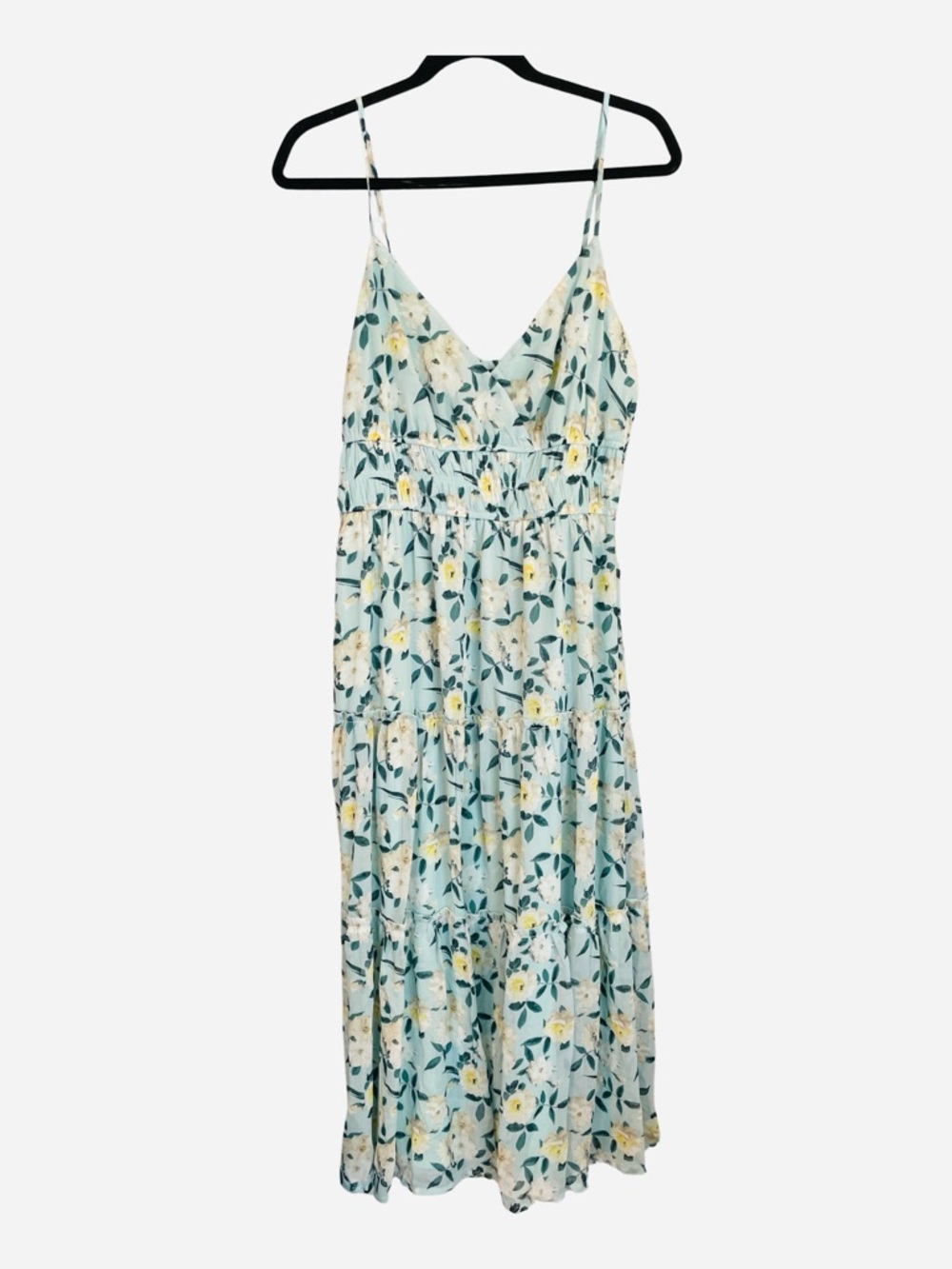 Trixxi Pale Blue Floral Spaghetti-Strap Maxi Dress